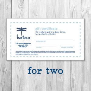 Dinner Gift Certificates for 2 (7034 Coconut Grove)