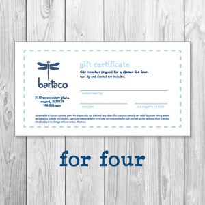 Dinner Gift Certificates for 4 (7034 Coconut Grove)