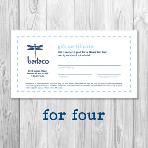 Dinner Gift Certificates for 4 (7045 Hingham)