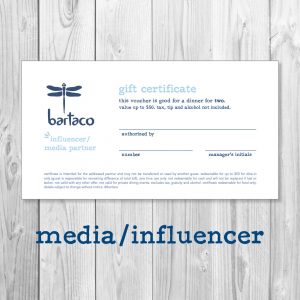 Media/Influencer Gift Certificate