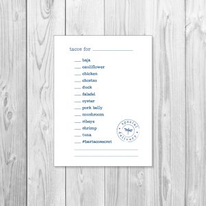 To-Go Tacos Checklist Sheets